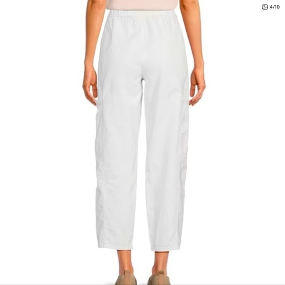 Eileen Fisher White Organic Cotton Hemp Crop Pants Cargo Size S EUC - Picture 2 of 11